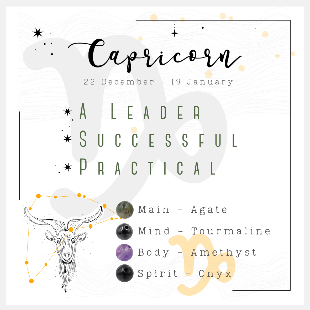 Capricorn Crystal Bracelet | Boost Your Soul