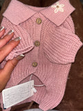🌸 Adorable Pink Knitted Puppy Cardigan - Size XS
