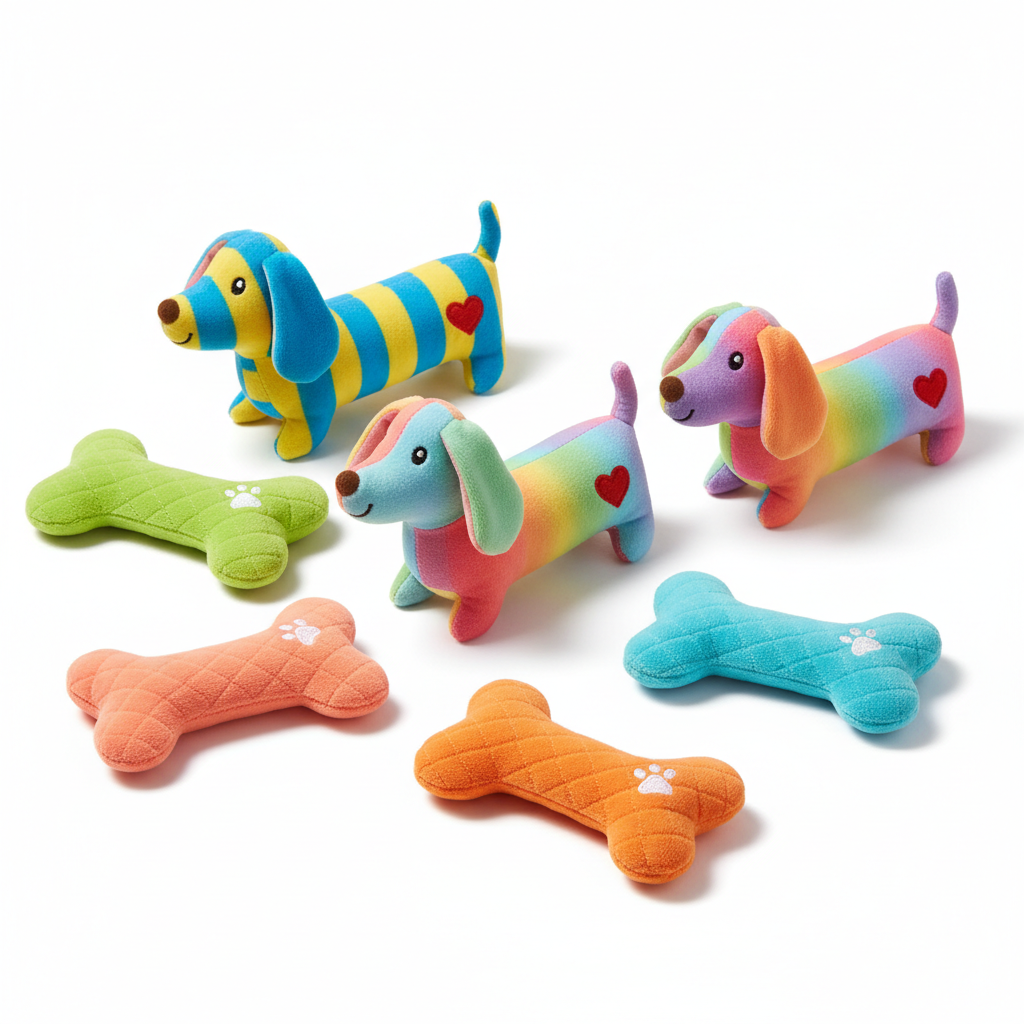 Dachshund Squeaky Toy Set